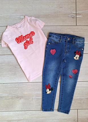 Футболка джинсы на девочку 3-4 года george