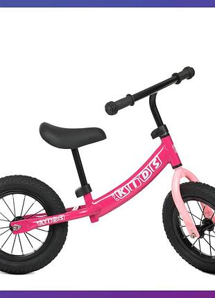 Дитячий біговел велобіг 12 дюймів prof1 kids м 5457a-4 рожевий
