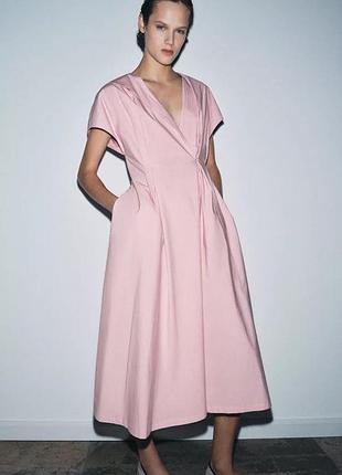 Сукня жіноча рожева поплінова zara new