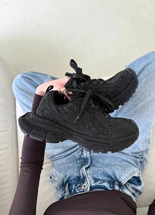 Кроссовки 3xl black со стразами