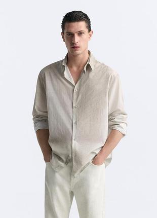 Чоловіча рубашка zara з принтом xl