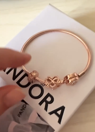 Продам браслет pandora -серебро покрыто розовым золотом