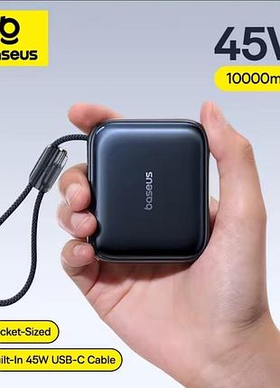 Мини павербанк baseus 10000mah 45w | быстрая зарядка | компактный