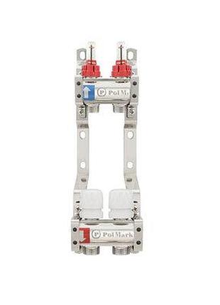 Колектор plm 1"x3/4" 2 виходи з термоклапанами та витратомірами pbmf102