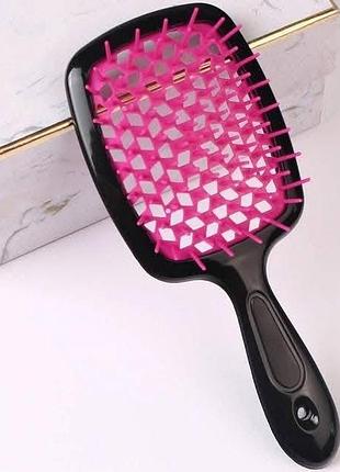 Гребінець-щітка superbrush avadona для розплутування волосся, рожева.