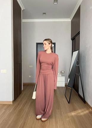 Жіночий повсякденний спортивний трикотажний костюм двійка штани та кофта