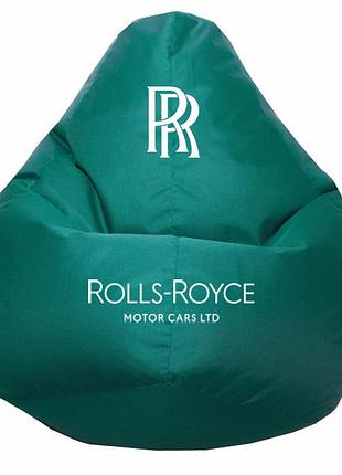 Кресло мешок роллс ройс, бескаркасное кресло мешок автомобильное с логотипом rolls royce съемный чехол, 2xl (универсал)