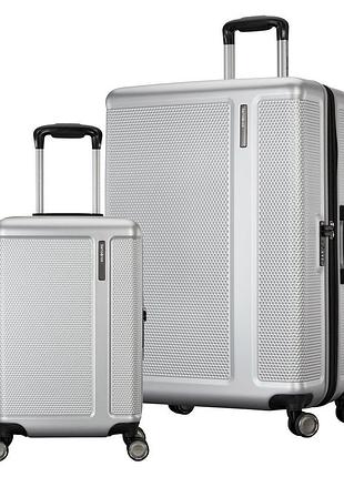 Набір валіз samsonite allston ltd hardside spinner з 2 предметів (велика валіза + ручна поклажа) срібляста , кодовий замок tsa