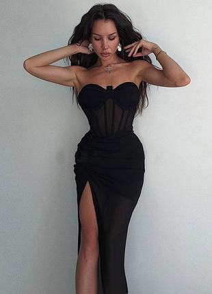Распродажа платье prettylittlething мидакси корсетное полупрозрачное
