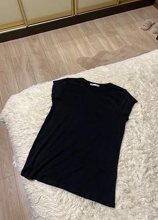 Футболка майка летняя женская zara черная базовая модель