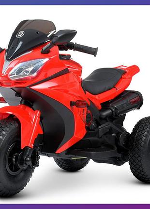 Детский электро мотоцикл на аккумуляторе bambi racer m 4840 для детей 3-8 лет красный