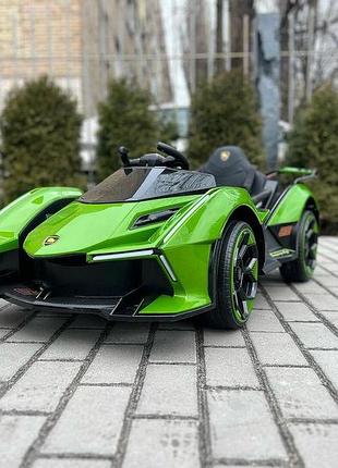 Дитячий електромобіль на акумуляторі lamborghini m 4865 з пультом радіокерування для дітей 3-8 років зелений