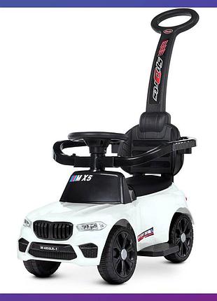 Детский электромобиль-толокар 2в1 bmw x5 m 4850 с родительской ручкой белая