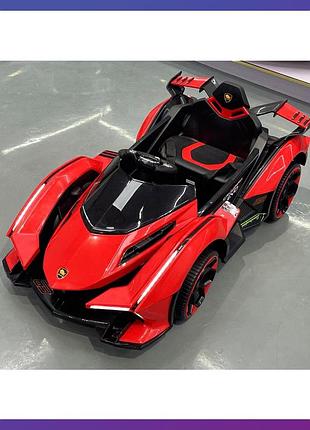 Дитячий електромобіль на акумуляторі lamborghini m 4865 з пультом радіокерування для дітей 3-8 років червоний