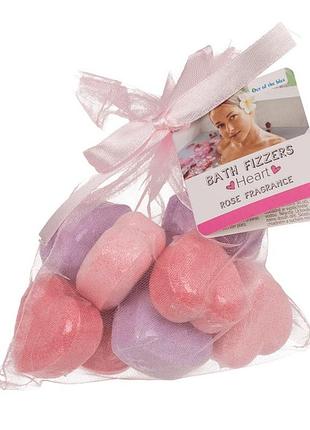 Бомбочки для ванної у формі сердець bath fizzers, 10 шт.