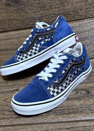 Кеды кожаные кроссовки детские 33 размер (21 см стелька) vans синие натуральная замша для мальчика девочки детская обувь