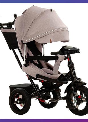 Детский трехколесный велосипед - коляска на надувных колесах tilly impulse t-386 (с поворотом сиденья на 360)