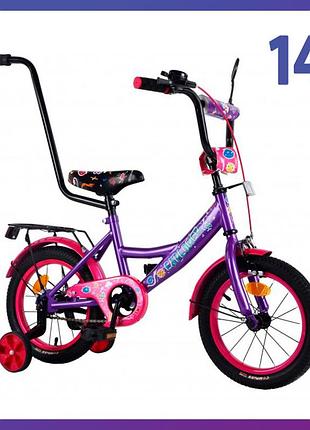 Детский двухколесный велосипед tilly explorer 14 дюймов t-214114 фиолетовый. для детей 3-5 лет