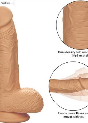 Фалоімітатор із силікону calexotics dual density silicone studs (flesh), 21,5х3,7 см. 9