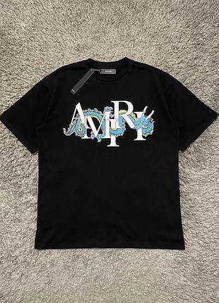 Футболка amiri чоловіча з принтом чорний made in usa