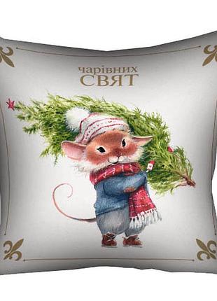 Подушка c принтом габардиновая чарівних свят 30x30 (3p_20ng020_ukr)