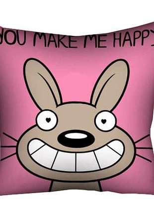 Подушка c принтом габардиновая you make me happy 40x40 см (4p_lp326)