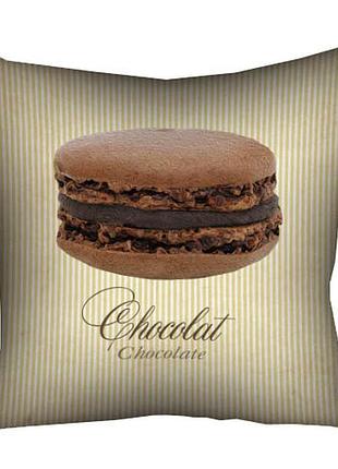 Подушка c принтом габардиновая macaroon chocolat 40x40 (4p_swe017)