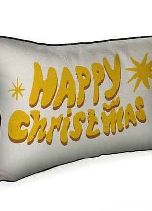 Подушка интерьерная с мешковины happy christmas 45x32 см (43phb_25ng003)