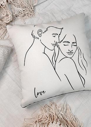 Подушка c принтом габардиновая love 30x30 см (3p_21l002)
