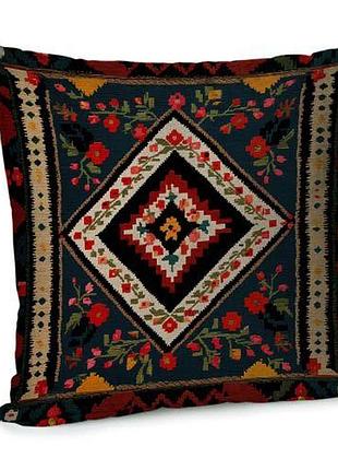 Подушка диванная с бархата народний стиль 45x45 см (45bp_24s009)
