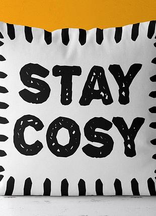 Подушка з принтом габардинова stay cosy 30x30 (3p_casa052)