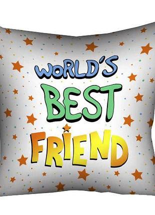 Подушка c принтом габардиновая world's best friend 50x50 (5p_18m010)