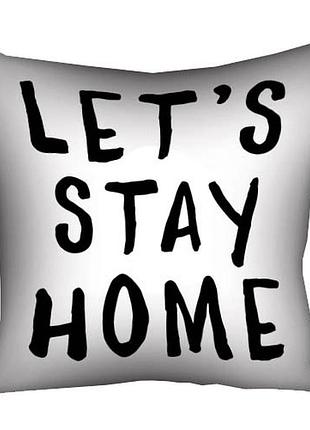 Подушка c принтом габардиновая let`s stay home 50x50 (5p_22o005)