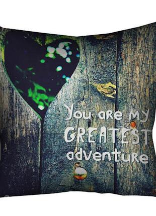 Подушка c принтом габардиновая you are my greatest adventure 30x30 см (3p_lp231)