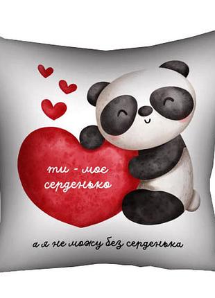 Подушка c принтом габардиновая ти - моє серденько 40x40 см (4p_24l002)