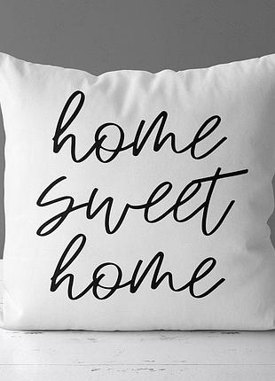 Подушка з принтом габардинова home sweet home 30x30 (3p_casa055)