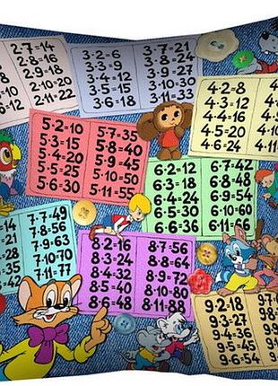 Подушка c принтом габардиновая таблица умножения 50x50 (5p_mp057)