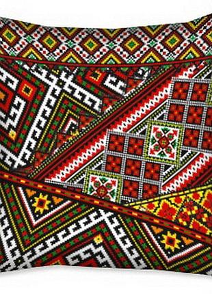 Подушка з принтом габардинова український орнамент 40x40 (4p_ip001)