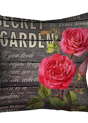 Подушка c принтом габардиновая secret garden 40x40 (4p_bot024)