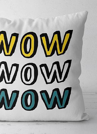 Подушка c принтом габардиновая wow wow wow 50x50 (5p_casa032)