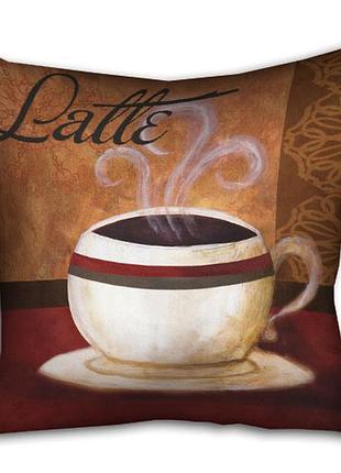 Подушка c принтом габардиновая latte 40x40 (4p_pw028)