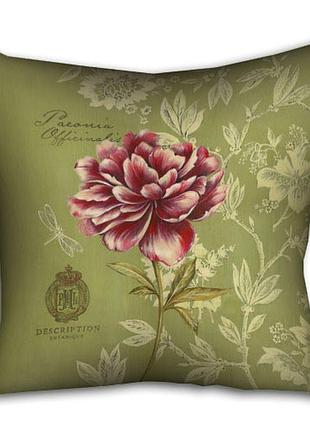 Подушка c принтом габардиновая paeonia officinalis 40x40 (4p_pw018)