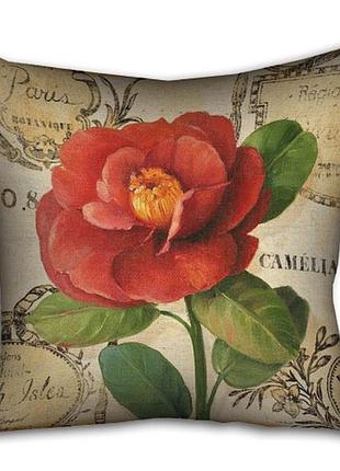 Подушка з принтом габардинова camelia 30x30 (3p_pw047)