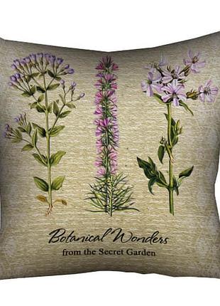 Подушка з принтом габардинова botanical wonders 30x30 (3p_bot014)