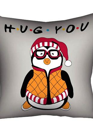 Подушка c принтом габардиновая hug you 30x30 см (3p_dr008)