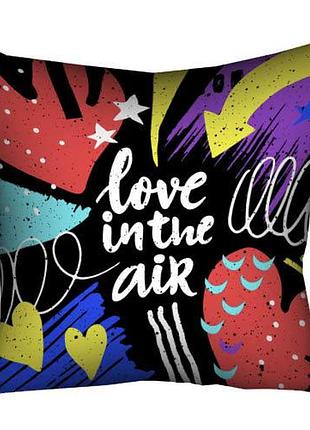 Подушка c принтом габардиновая love in the air 30x30 см (3p_18l071)