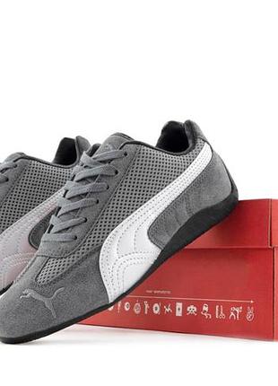 Замшеві кросівки puma speedcat mesh grey