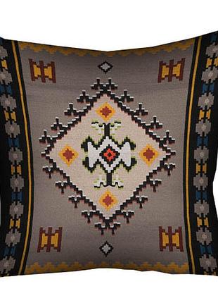 Подушка з принтом габардинова вишивка ромб 30x30 см (3p_23j002)