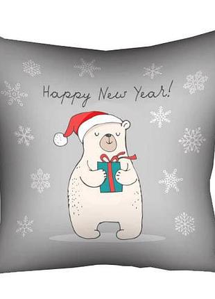 Подушка c принтом габардиновая happy new year! 30x30 (3p_19ng008)