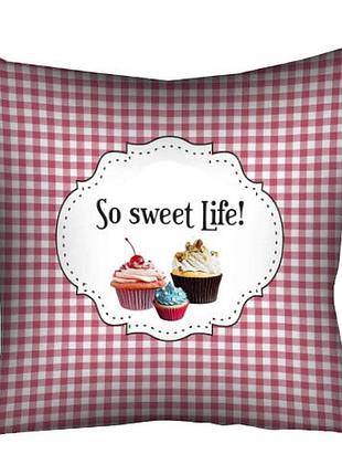 Подушка c принтом габардиновая so sweet life! 30x30 (3p_swe013)